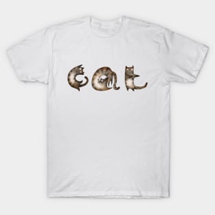 alphabet yoga cat T-Shirt